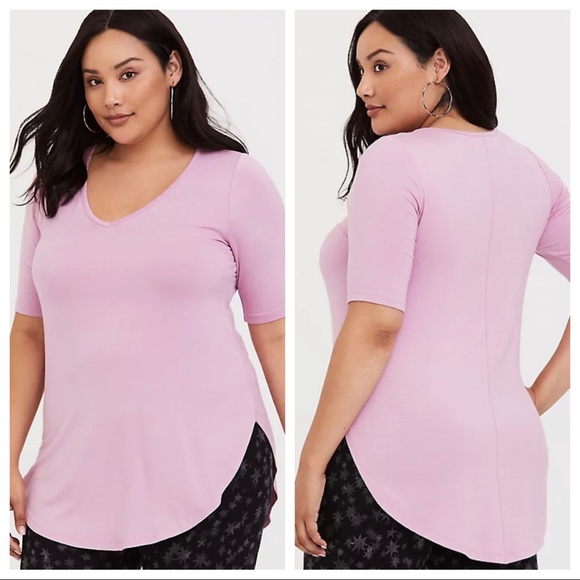 Torrid Super Soft Pink Favorite Tunic Tee Size 1 - Picture 2 of 13